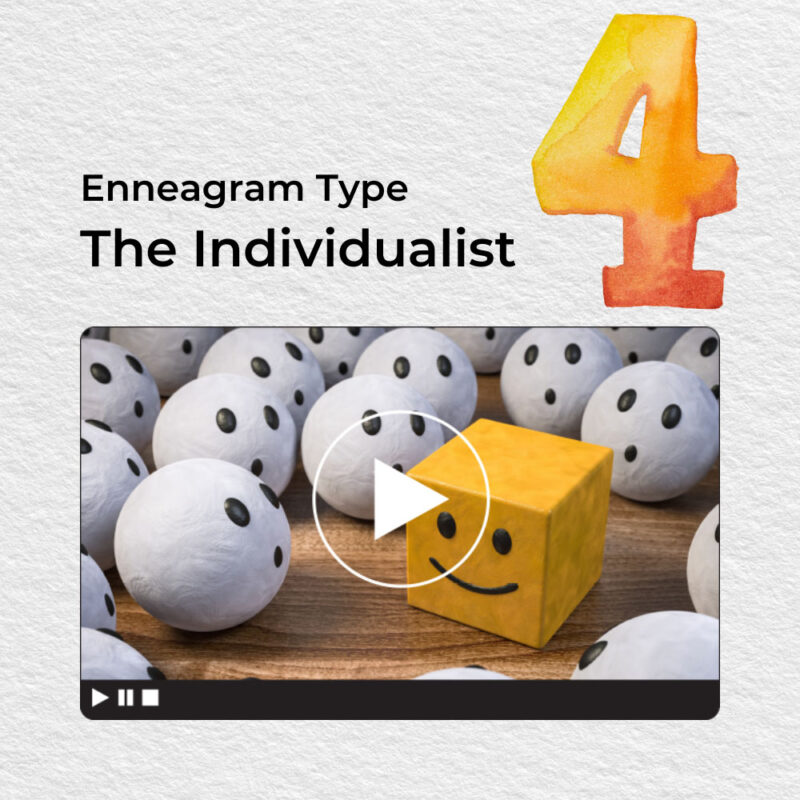 Text reading "Enneagram 4:The Individualist" above a video still
